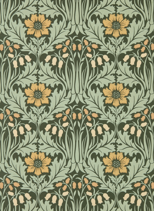 Morris & Co Tapete Woodbell & Anemone - Bayleaf/ Manilla