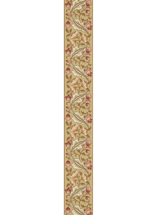 Morris & Co Bordüre Bluebell & Peony - Gold/ Madder
