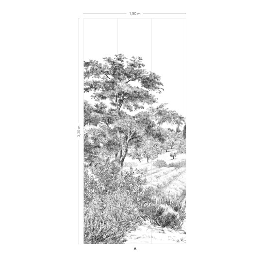 Isidore Leroy Wandbild Provence - Grisaille Panel A