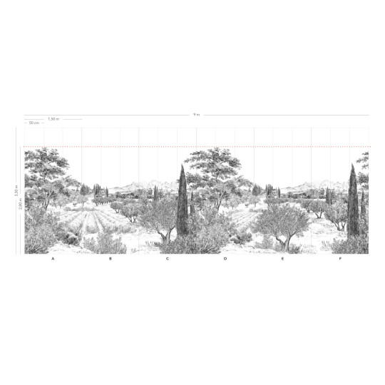 Isidore Leroy Wandbild Provence - Grisaille Panel A