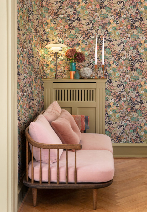 Isidore Leroy Tapete Champs Fleuris - Bois de rose