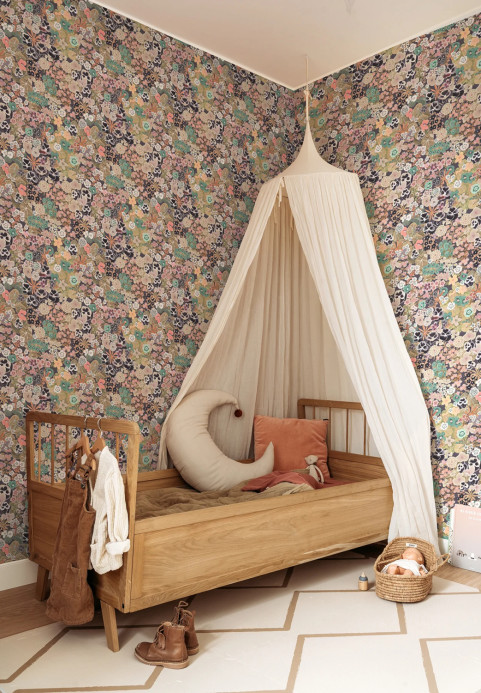 Isidore Leroy Tapete Champs Fleuris - Bois de rose