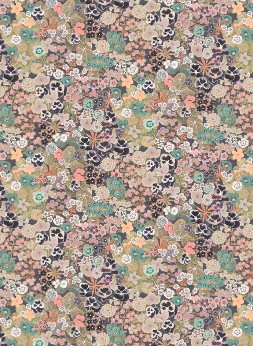 Isidore Leroy Tapete Champs Fleuris - Bois de rose