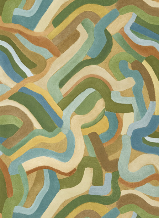 Harlequin Wallpaper Spiralis - Ochre/ Turquoise/ Forest