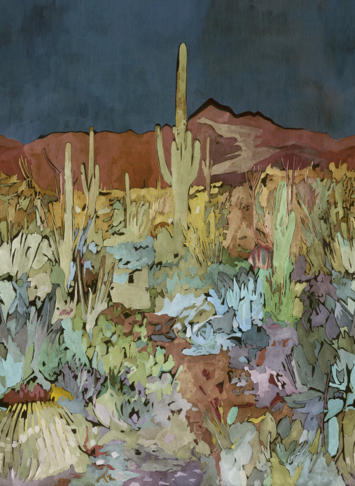 Harlequin Wandbild Saltillo - Midnight/ Burnt Umber/ Azure