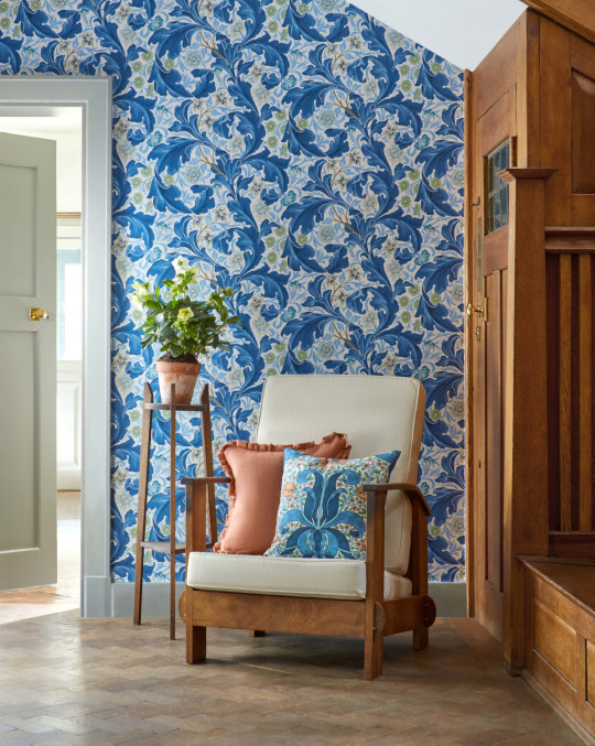 Morris & Co Wallpaper Leicester - Paradise Blue