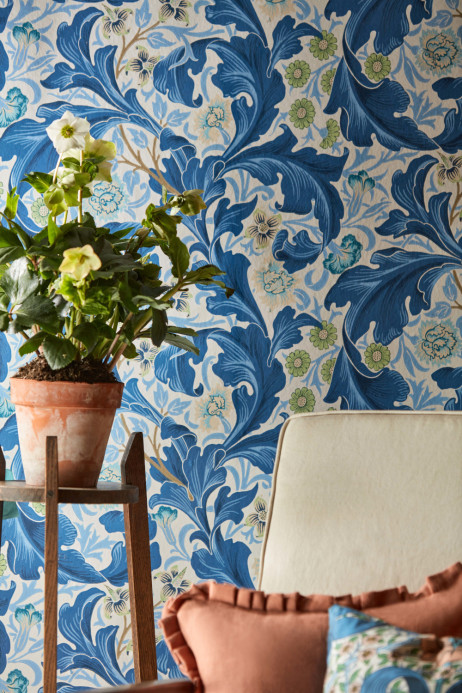 Morris & Co Wallpaper Leicester - Paradise Blue