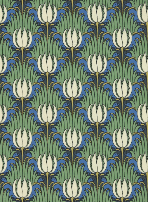 Morris & Co Tapete Tulip & Bird - Goblin Green & Raven