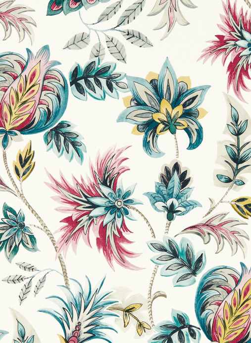 Clarke & Clarke Wallpaper Sizergh - Teal/ Berry