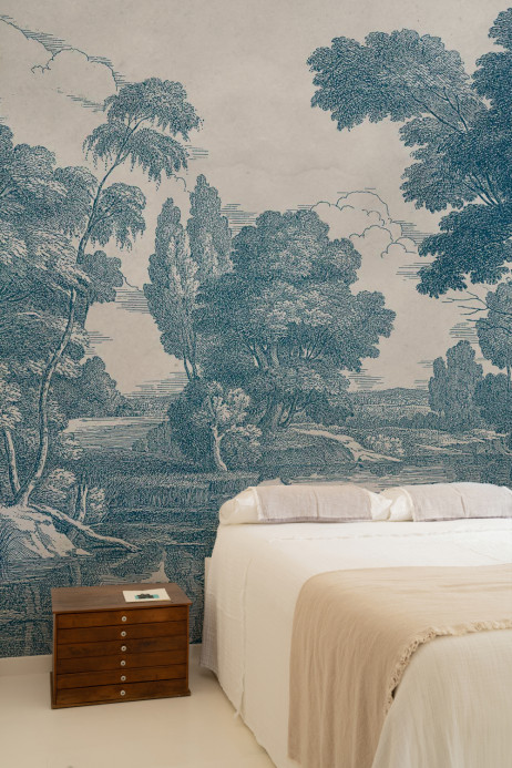 Coordonne Wandbild Engraving - Blue