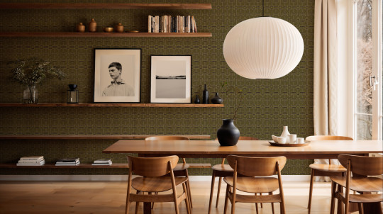 Coordonne Wallpaper Grid - Olive