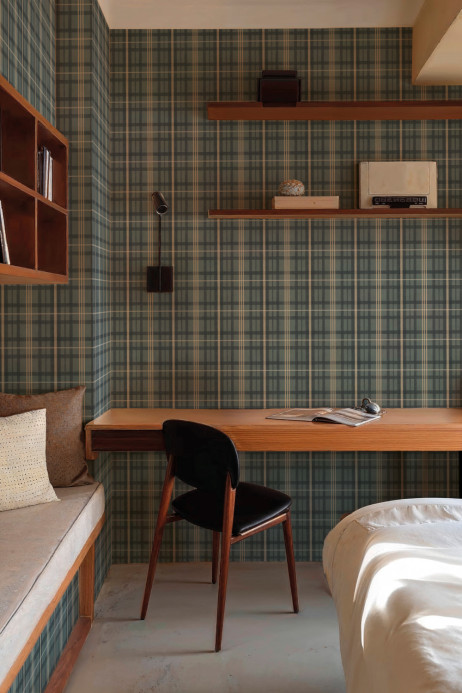 Coordonne Wallpaper Clan's Check - Sapphire