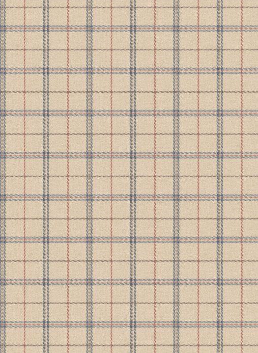 Mulberry Home Papier peint Islay - Blue/ Red