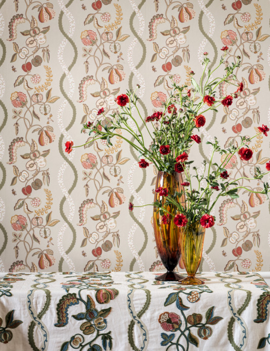 Sanderson Tapete Kitchen Garden - Olive & Russet