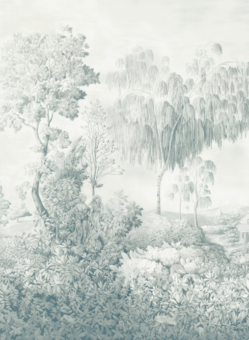 Sanderson Carta da parati panoramica Highgrove Arboretum - Ether Blues