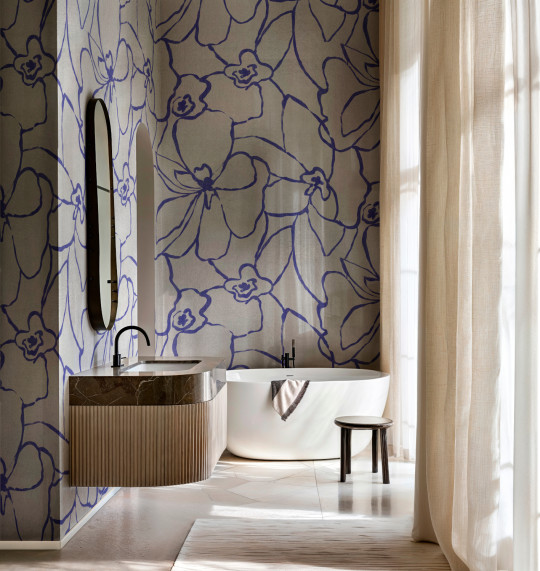 Coordonné Mural Blooming - Silver