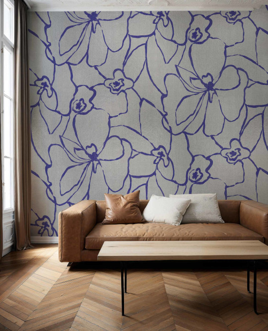 Coordonné Mural Blooming - Silver