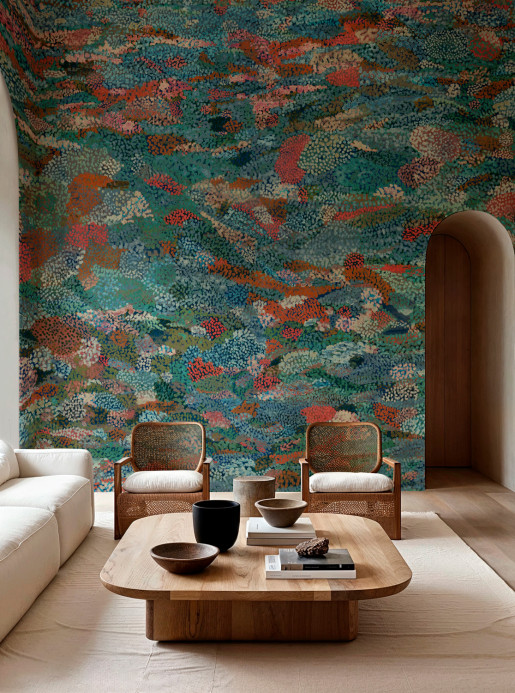 Coordonné Mural Petal Strewn - Silver