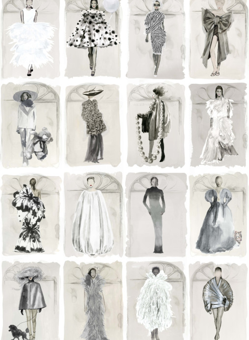 Cole & Son Tapete Couture Carousel with Windows - Monochrome Pearl