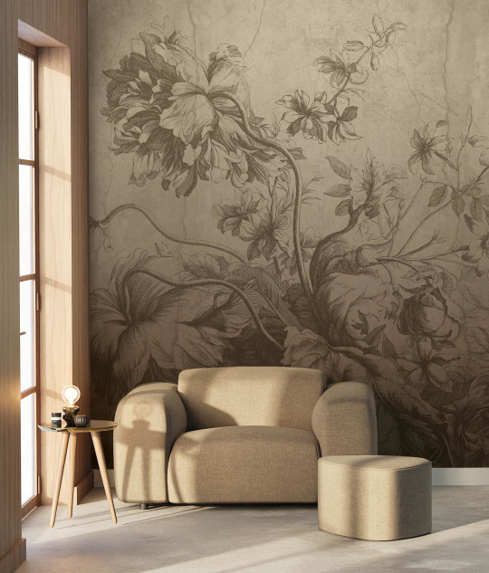 KEK Amsterdam Wandbild Gradient Flowers Uyterlinde - Beige 292 cm