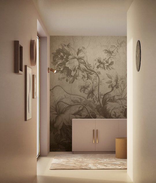 KEK Amsterdam Wandbild Gradient Flowers Uyterlinde - Beige 292 cm