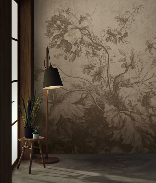 KEK Amsterdam Wandbild Gradient Flowers Uyterlinde - Beige 292 cm
