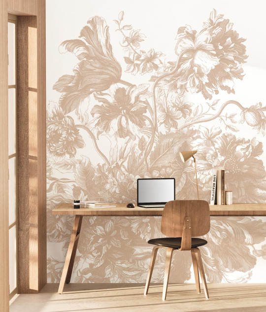 KEK Amsterdam Wandbild Engraved Flowers Uyterlinde - Nude 292 cm
