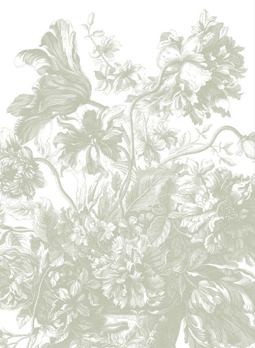 KEK Amsterdam Wandbild Engraved Flowers Uyterlinde - Green 195 cm