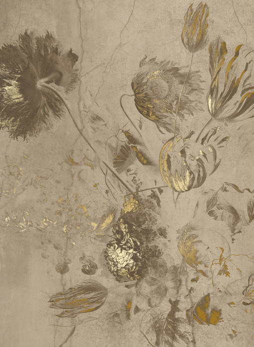 KEK Amsterdam Wandbild Fresco Flowers Uyterlinde - Beige 195 cm
