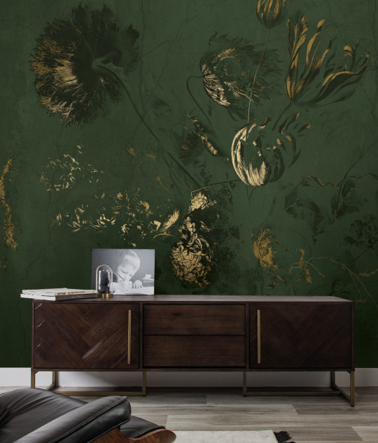 KEK Amsterdam Wandbild Fresco Flowers Uyterlinde - Green 390 cm