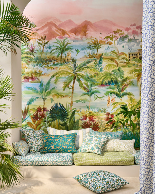 Clarke & Clarke Mural Kerala - Teal
