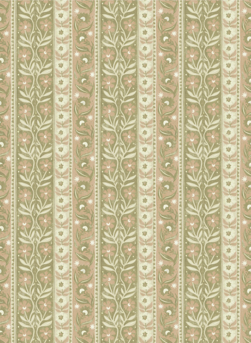 Josephine Munsey Tapete Arber Stripe - Pink and Olive