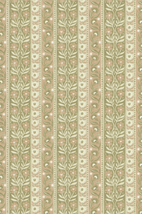 Josephine Munsey Tapete Arber Stripe - Pink and Olive