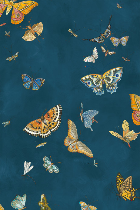 Josephine Munsey Tapete Butterflies - Bright Navy