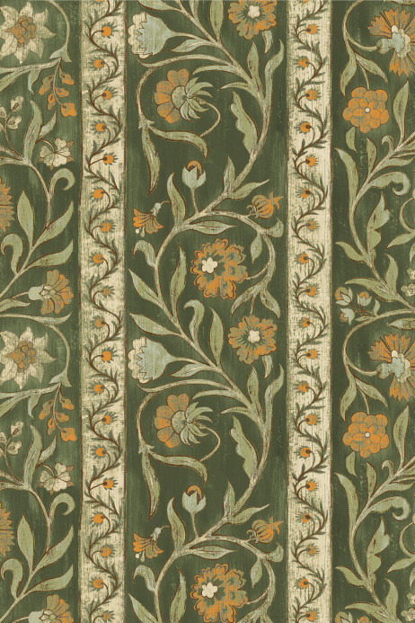 Josephine Munsey Tapete Potter Stripe - Green and Orange