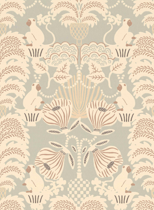 Majvillan Tapete Hello Monkey - Pale Sage Green