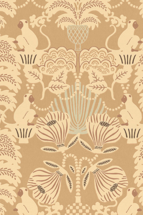 Majvillan Papier peint Hello Monkey - Camel Brown