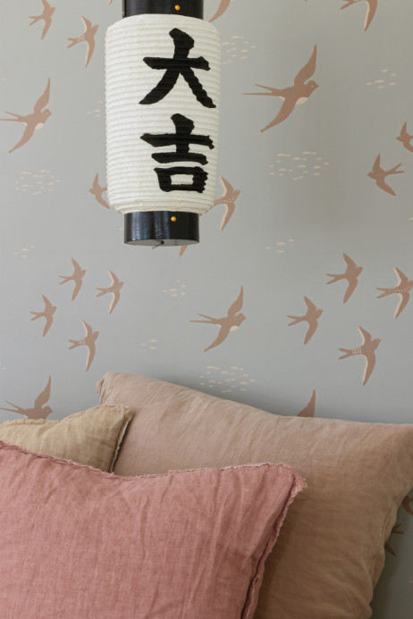 Majvillan Tapete Follow the Wind - Sea Mist Blue