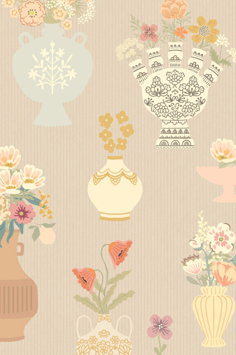 Majvillan Tapete Floral Daiquiri - Misty Gray