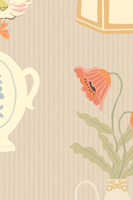 Majvillan Tapete Floral Daiquiri XL - Misty Gray