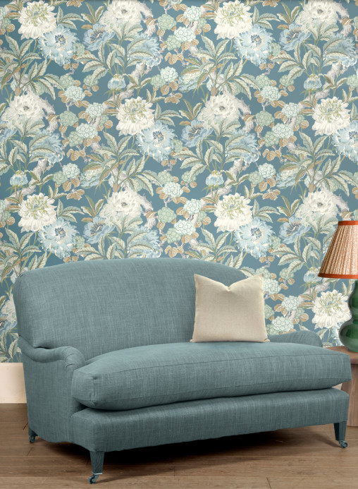 GP & J Baker Tapete Summer Peony - Denim