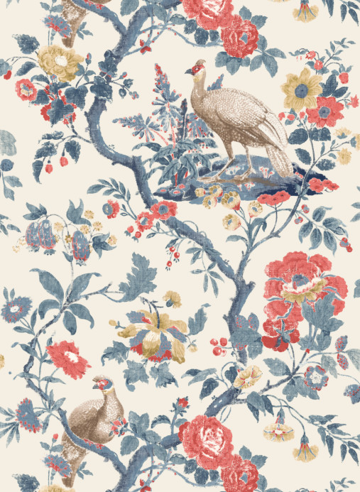 GP & J Baker Tapete Broughton Rose - Indigo/ Red