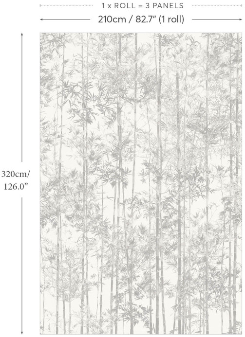 Sian Zeng Carta da parati panoramica Bamboo Grey