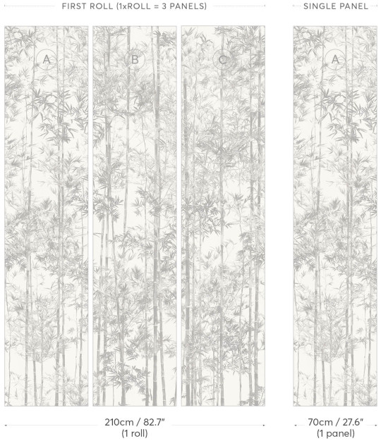 Sian Zeng Carta da parati panoramica Bamboo Grey