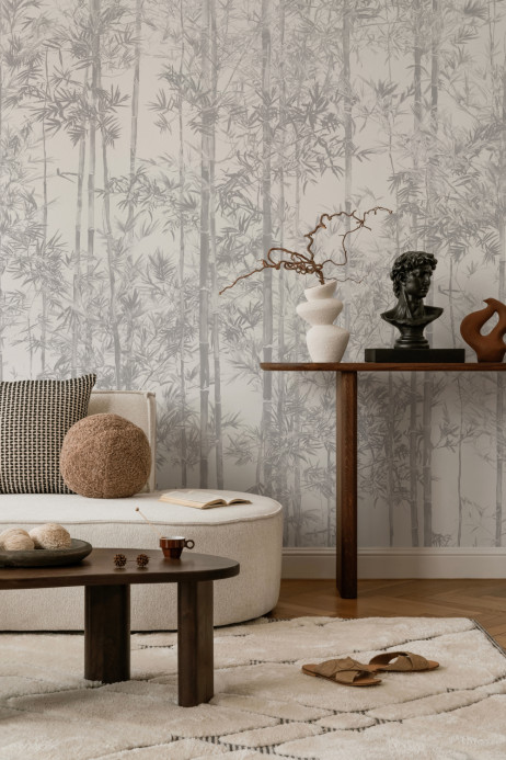 Sian Zeng Carta da parati panoramica Bamboo Grey