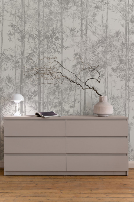 Sian Zeng Carta da parati panoramica Bamboo Grey