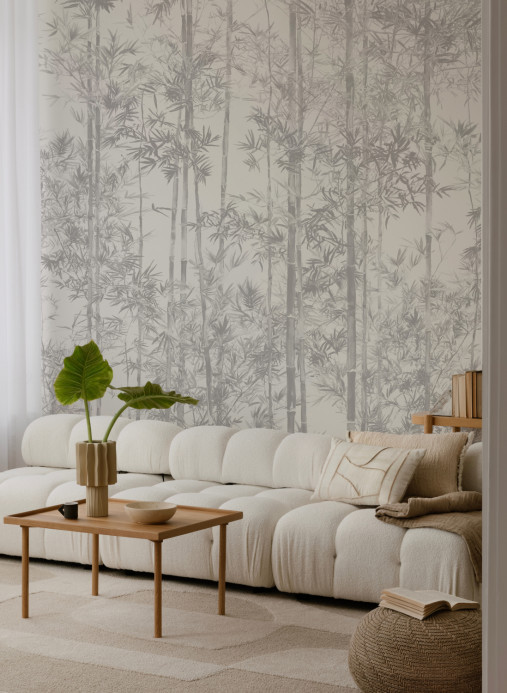 Sian Zeng Carta da parati panoramica Bamboo Grey