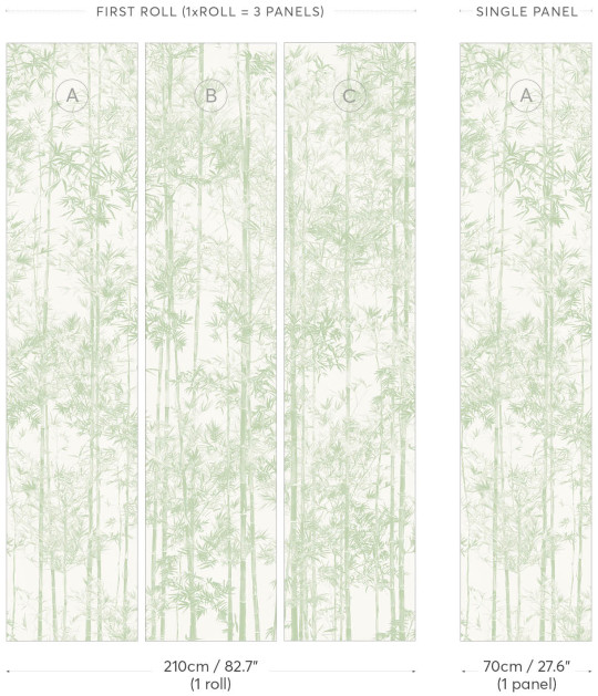 Sian Zeng Wandbild Bamboo Green - All Panels
