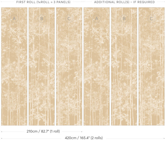 Sian Zeng Wandbild Bamboo Beige - All Panels