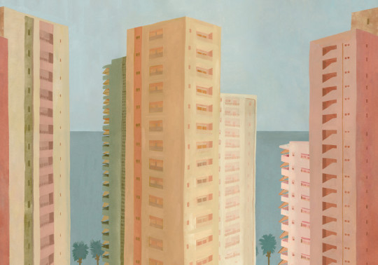 Tres Tintas Wandbild Benidorm - Yellow